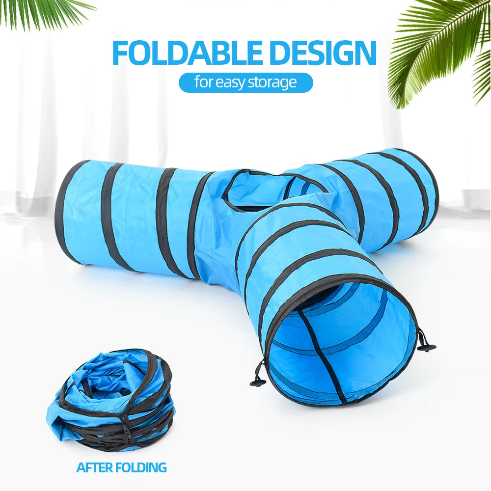 

New 3 Holes Foldable Pet Cat Tunnel Indoor Outdoor Pet Cat Training Toy for Cat Animal Play Tunnel Tube T-joint