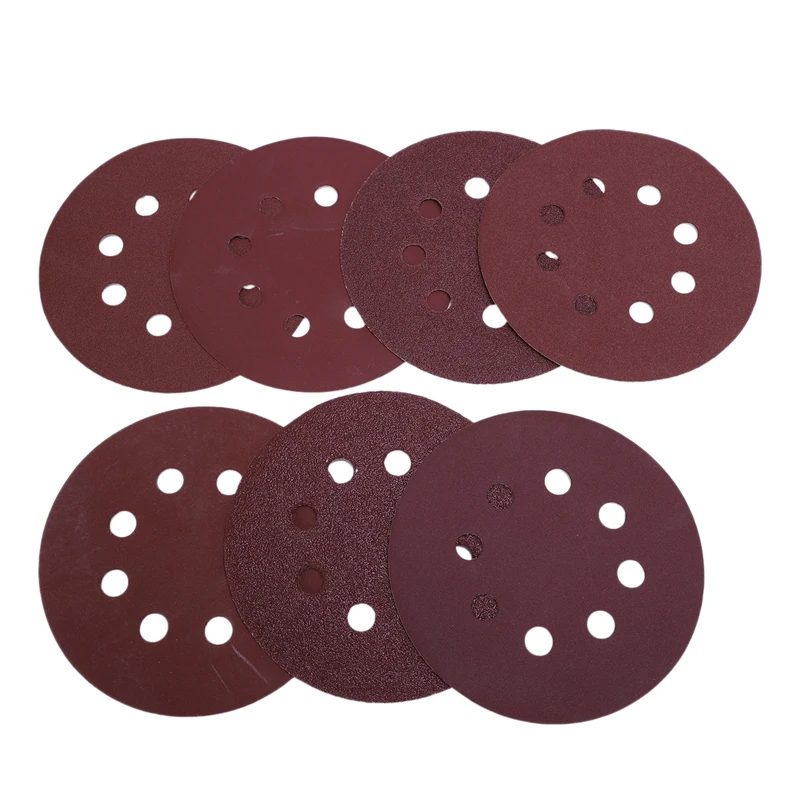 GTBL 70 Pcs 5-Inch Sanding Discs with Sander Pad 8-Hole Durable 40/80/120/240/320/600/800 Assorted Grits Sandpaper | Инструменты
