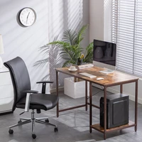 Industrial Style Computer Desk 3-Layers PC Laptop Study Table Workstation for HomeOffice 120x60x75CM Walnut ColorUS-Stock