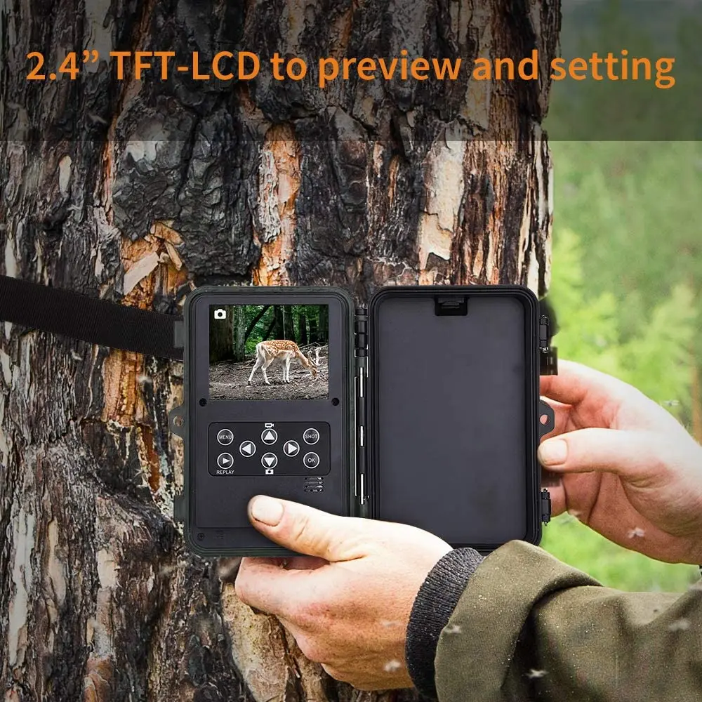 

2.4inch LCD Hunting Trail Camera With Holder Stand 16MP 1080P Night Vision Waterproof Cameras Photo Trap Wildlife Surveillance