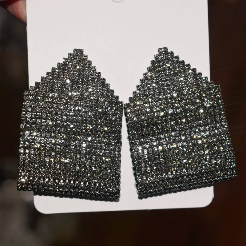 Новые блестящие стразы драгоценные камни модные женские висячие серьги