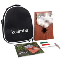 kalimba thumb piano 17 keys with mahogany wooden with bag hammer and music book perfect for music lover beginners children