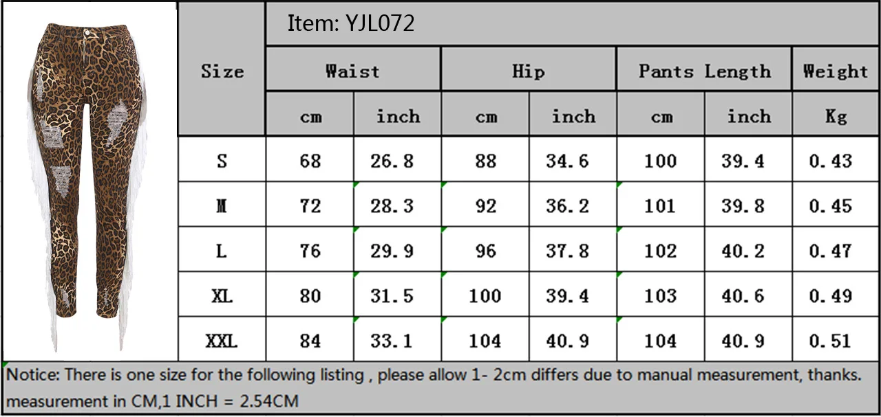 

Fashion Leopard Print Pants Women High Waist Trousers Sexy Ladies Party High Waist Tassel Trousers Ripped Women Pencil Pants