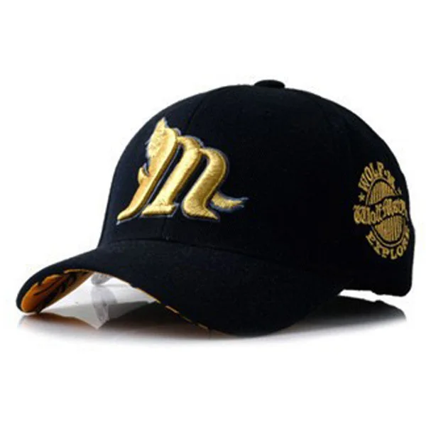 Корейские шляпы с вышивкой волка для пар шапки унисекс регулируемые бейсболки