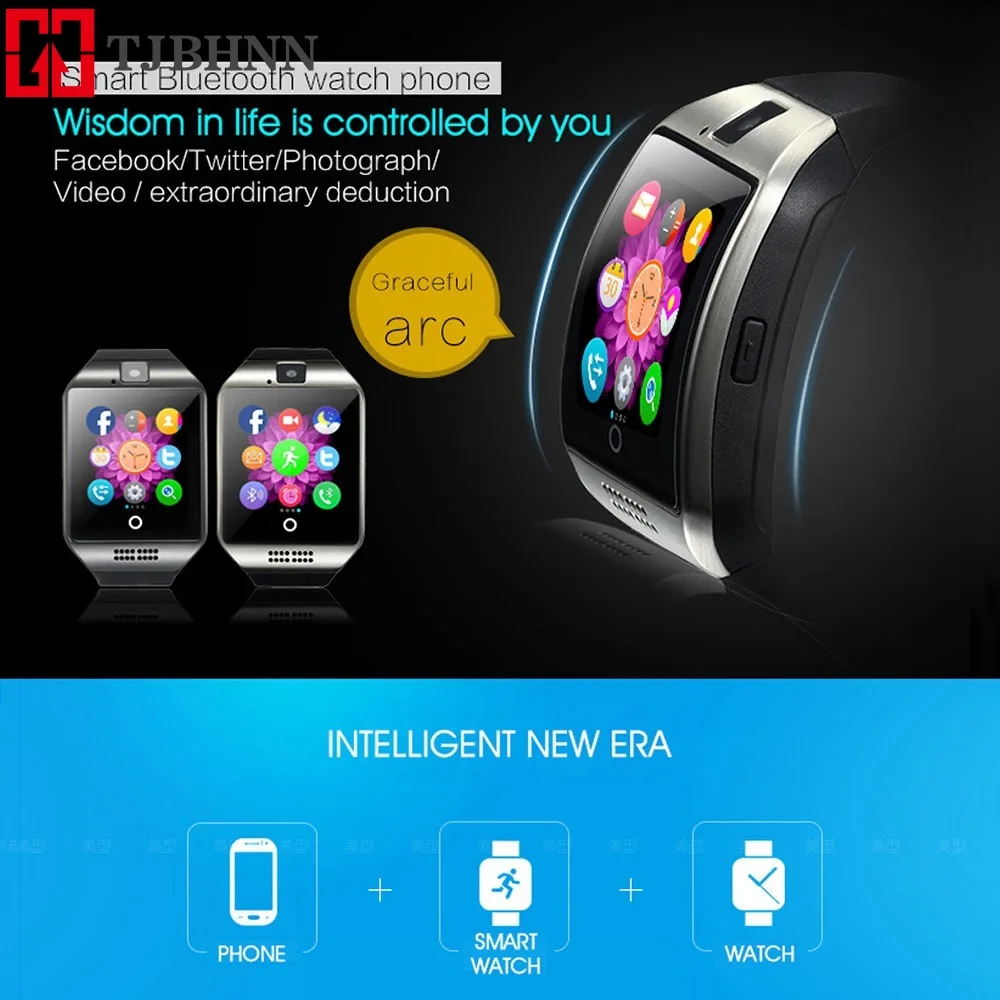 Q18 Bluetooth Smart Watch Fitness Tracker Touch Screen Support APP Download TF Sim Card Camera Dial /Call For Android Phone |
