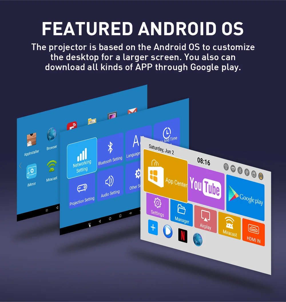 Портативный проектор ALSTON P10 4K DLP Android 9 0 Wi-Fi Bluetooth 4 поддержка Miracast Airplay |