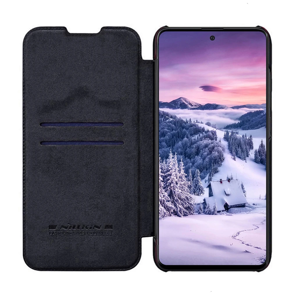 Кожаный чехол для Samsung Galaxy Note 10 Lite книжка серии Nillkin QIN бумажник с отделением