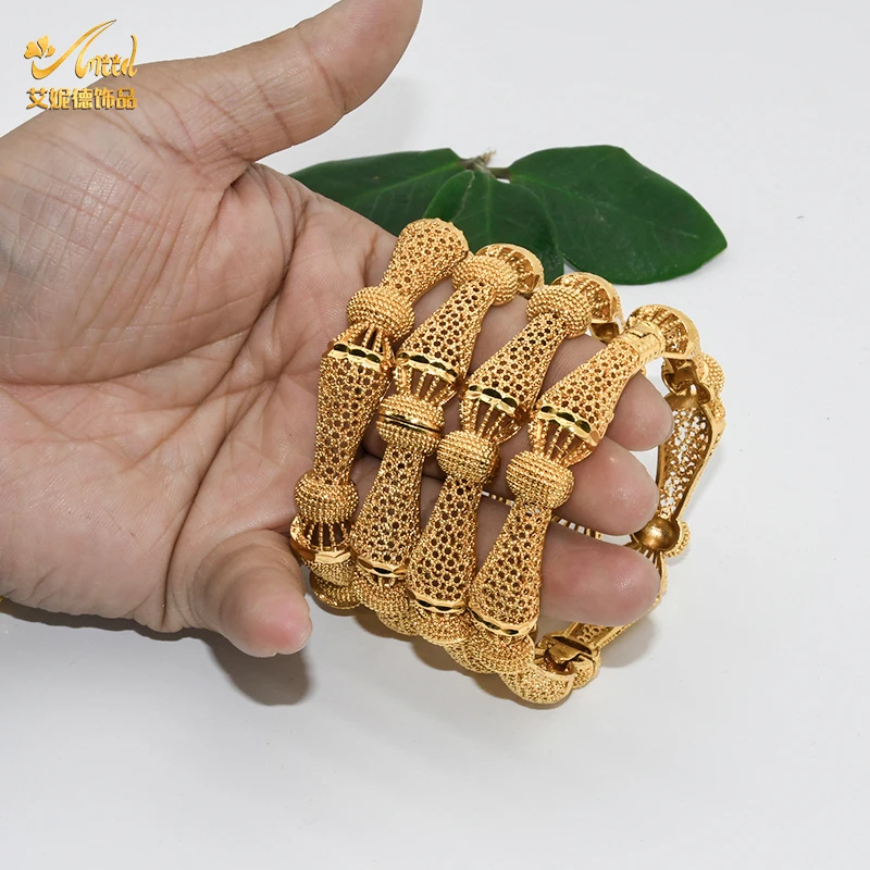 Женский очаровательный браслет ANIID ювелирные изделия золотого цвета 24 К Дубай