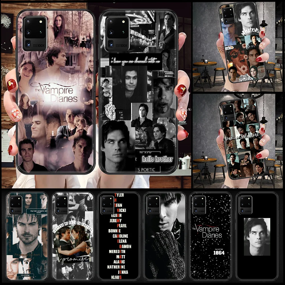 

The Vampire Diaries Damon Salvatore Phone case For Samsung Galaxy Note 4 8 9 10 20 S8 S9 S10 S10E S20 Plus UITRA Ultra black