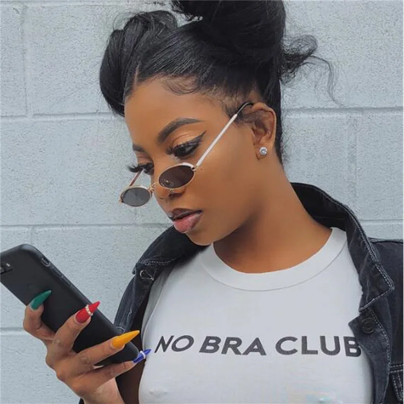 Солнцезащитные очки унисекс небольшие ретро-овальные в стиле хип-хоп винтажном