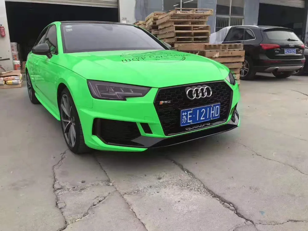RS4 набор внешних комплектующих к автомобилю для Audi A4- переднего бампера и передней губы и переднего гриля/заднего бампера и заднего диффузора губ