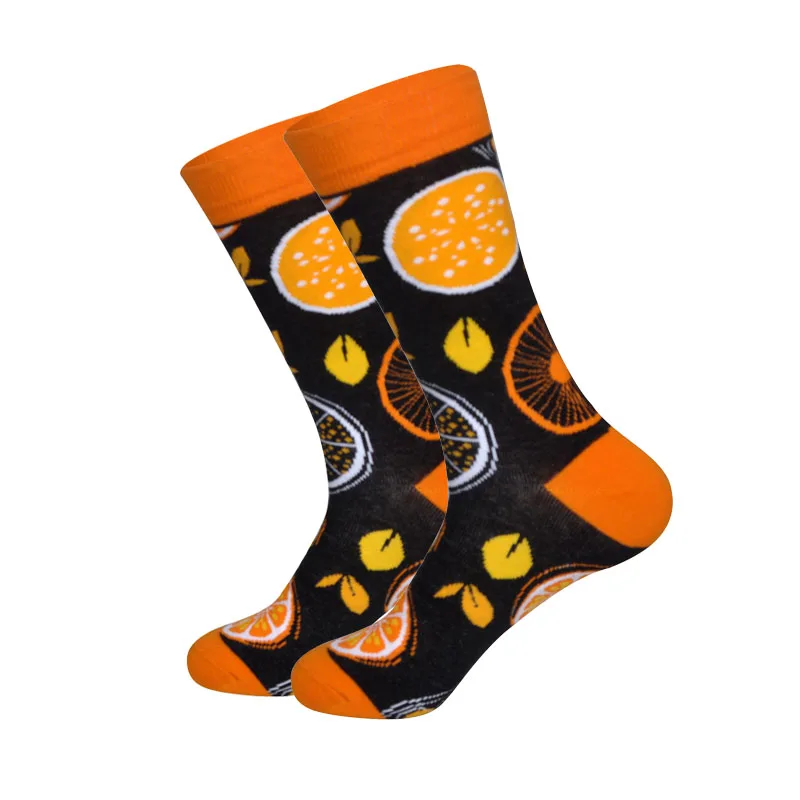 2019 женские и мужские красочные новые хлопковые счастливые носки 24 цвета фрукты
