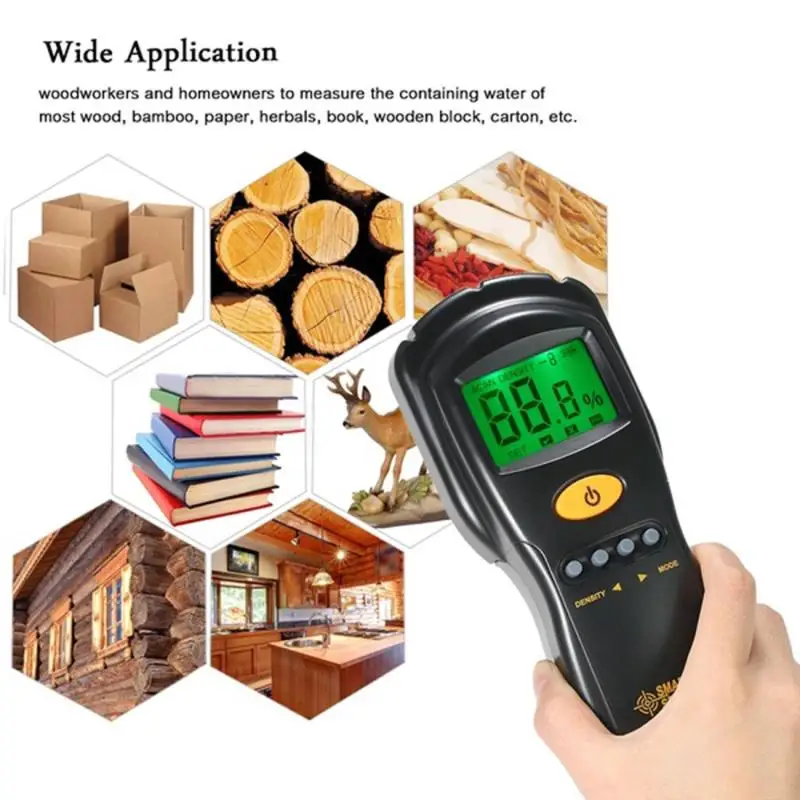 

New Digital Hygrometer Moisture Meter Non-contact Wood Moisture Meter Wood/Cardboard Lumber/Concrete Buildings Humidity Detector