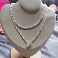 natural white baroque rice pearl necklace 25 inches cultured women classic accessories fashion