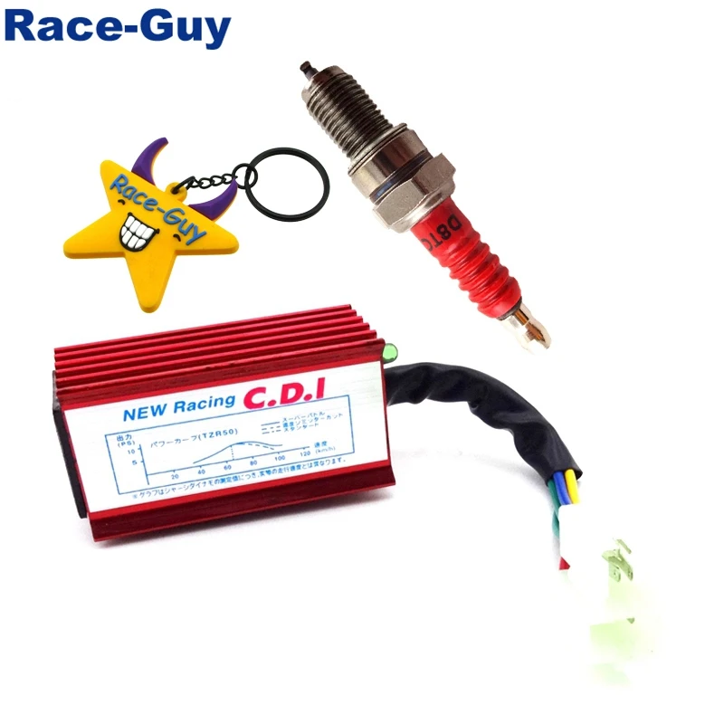 Красный алюминиевый гоночный 6 Контактный корпус зажигания переменного тока CDI +