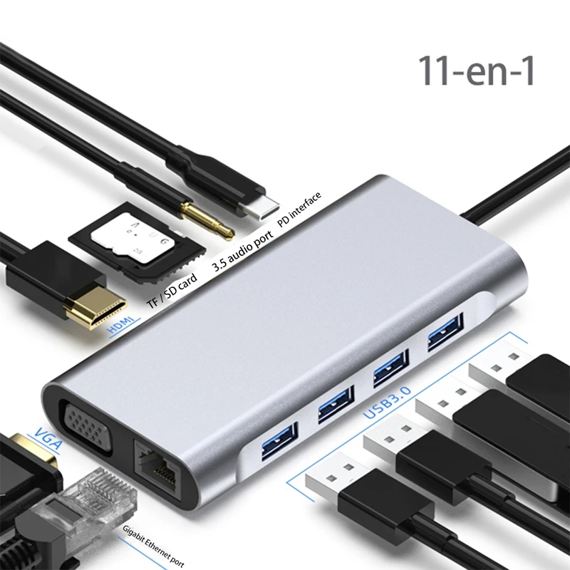 Док-станция 11 в 1 USB Type C на 3 0 HDMI RJ45 4K | Электроника