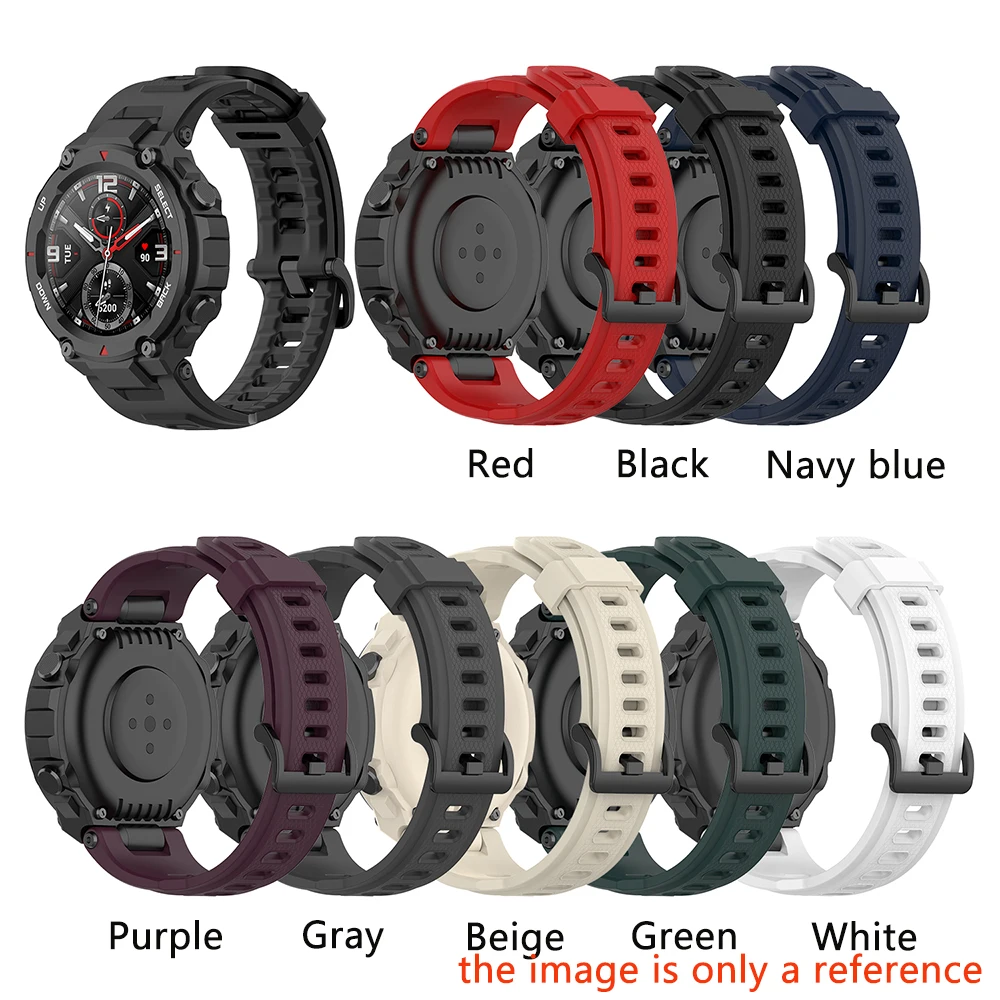 

Wrist strap for Amazfit T-Rex watch accessories replacement band adjustable silicone wristband loop bracelet Correa for T-rex