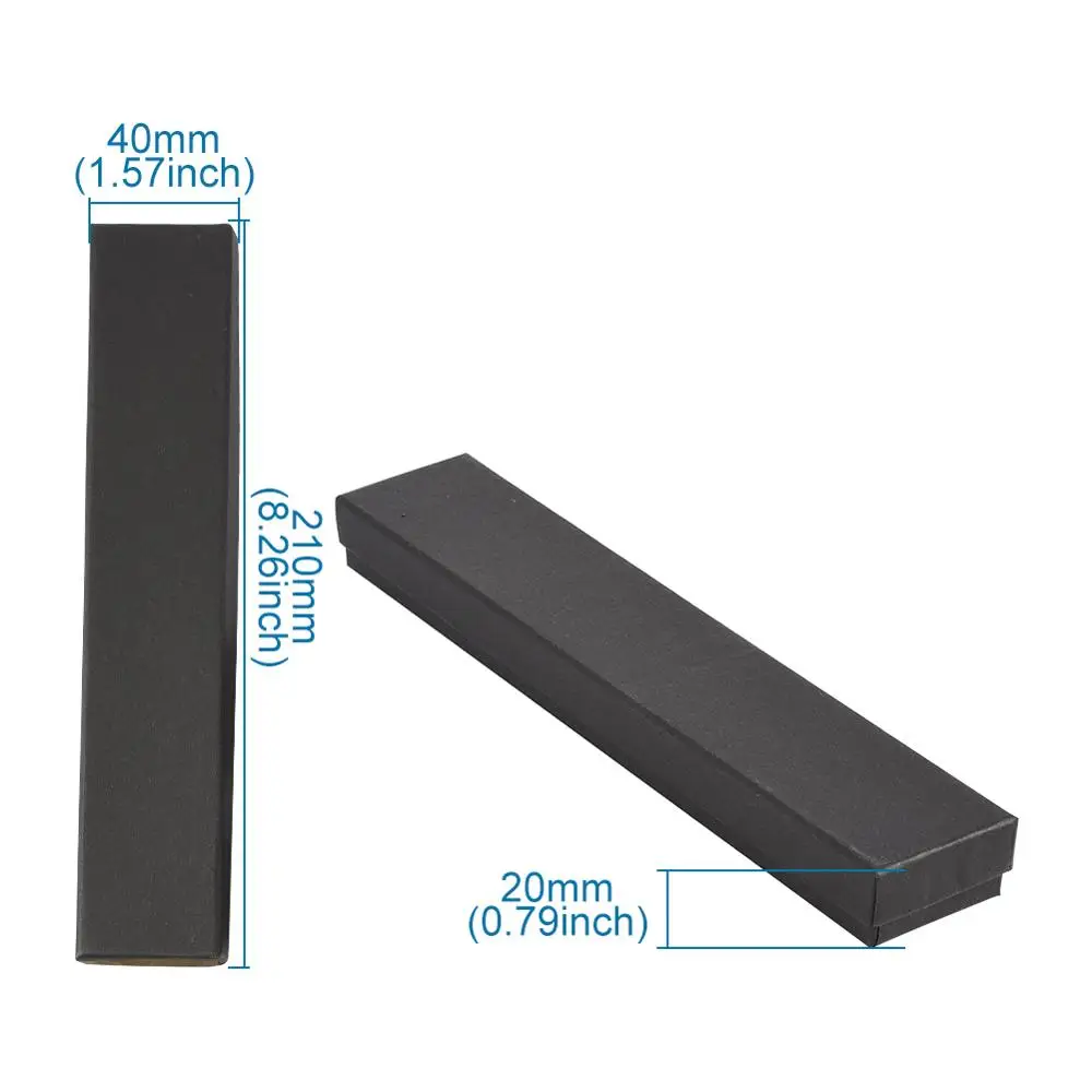 

12 pcs 21x4x2cm Rectangle Cardboard Jewelry Set Box for Ring Necklace gift boxes for jewellery packaging with Sponge inside F70