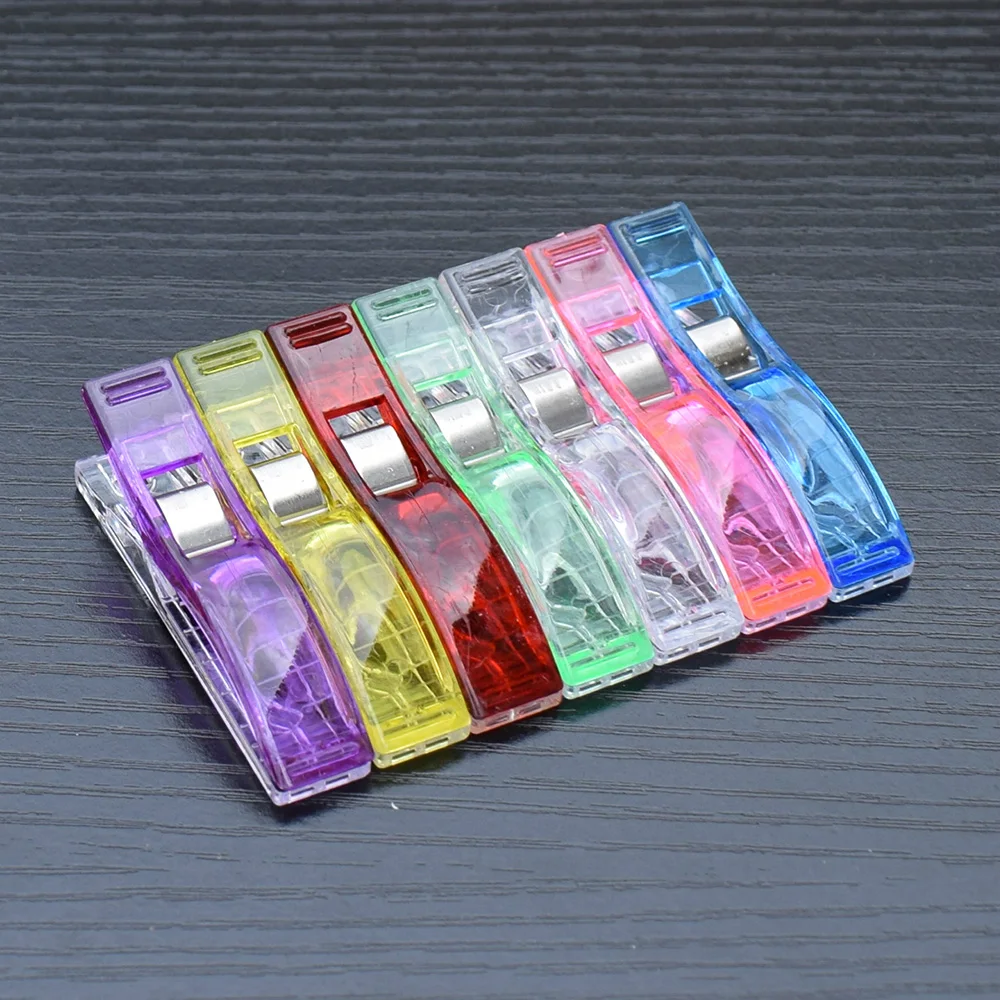 Colorful 20/50pcs Case Multicolor Plastic Clips Fabric Clamps Patchwork Hemming DIY Sewing Tools Accessories couture | Дом и сад