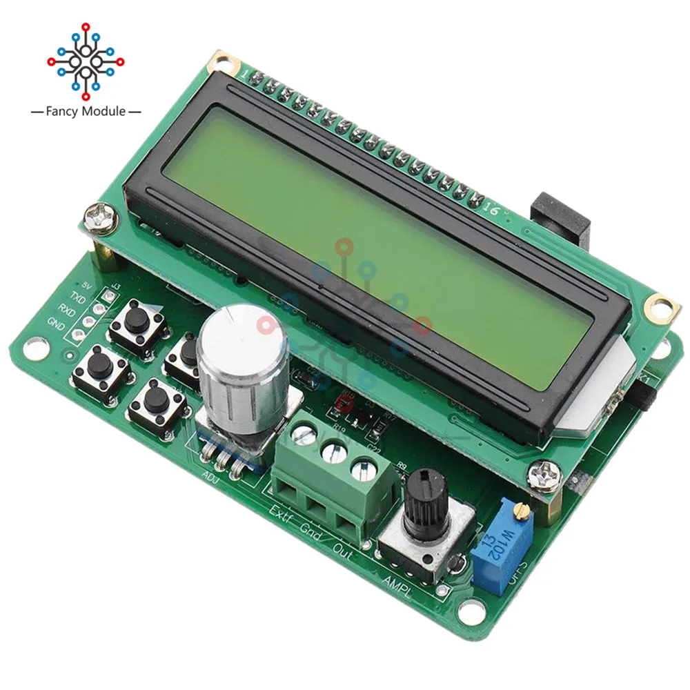 Генератор сигналов DDS FYE050 модуль 0-50 кГц частотомер 1602LCD поворотный переключатель