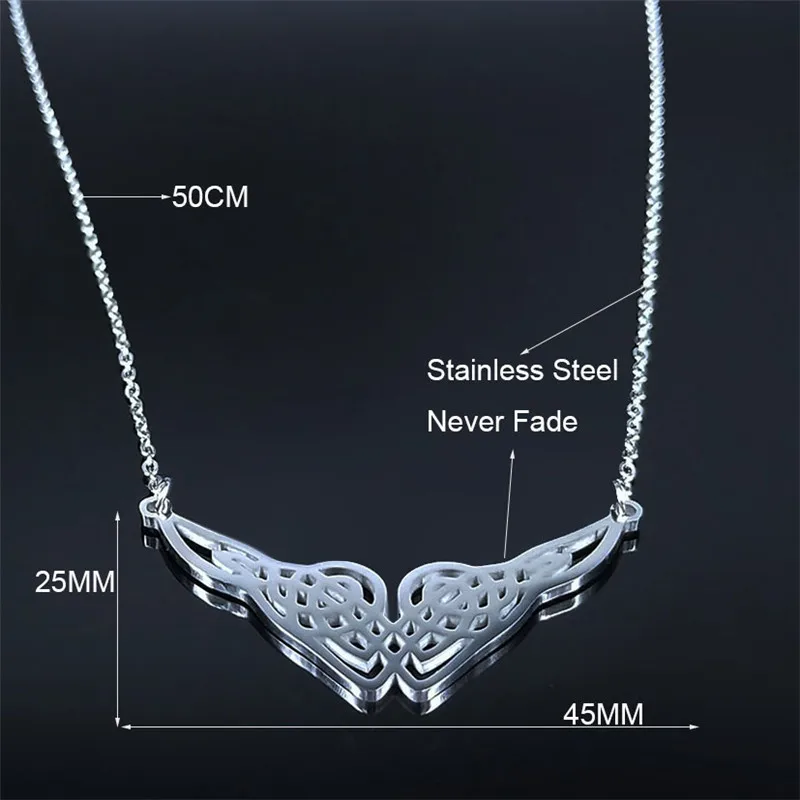 

2021 Irish Knot Stainless Steel Chain Necklace for Women Silver Color Necklaces & Pendants Jewelry collares mujer N4226S02