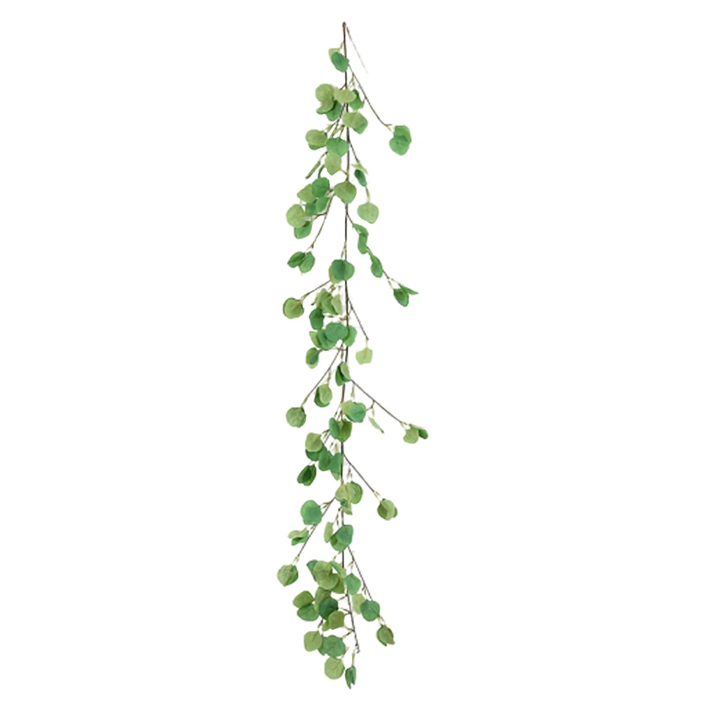 5.6ft Artificial Silver Dollar Eucalyptus Leaves Garland Faux Silk Greenery Vine | Дом и сад