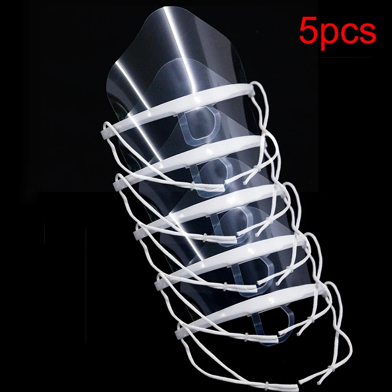 

1/5/10PCS Transparent Catering Mask Anti Fog Catering Food Hotel Plastic Kitchen Restaurant Smile Mouth Masks
