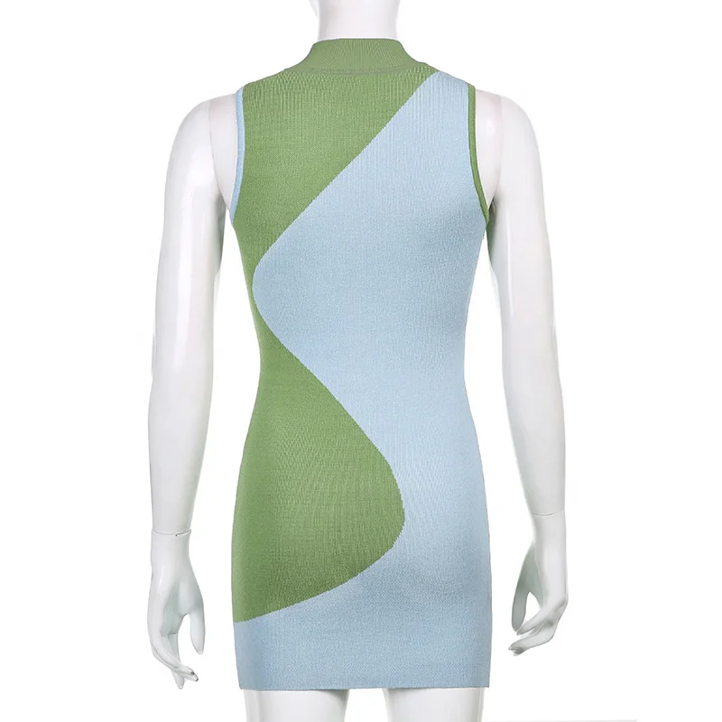 

Sexy Dress Women Y2K Print Knit Bodycon Sleeveless Fashion Beach Party Midi Summer Dresses For Women 2021 Robe Femme Vestidos