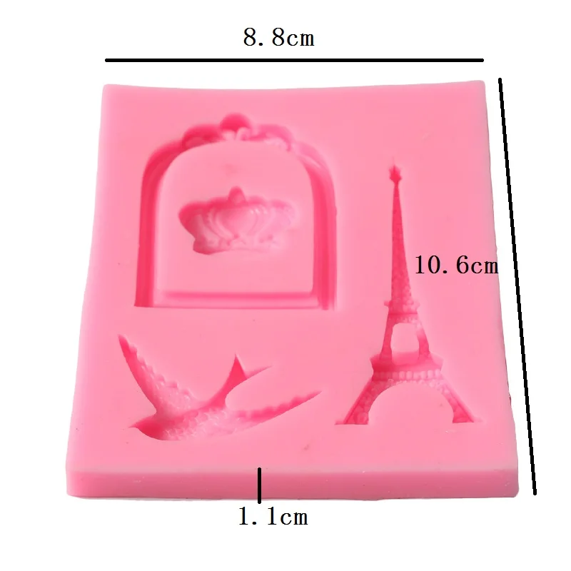 Сделай сам Эйфелева башня корона помадка силиконовая форма сахарное ремесло