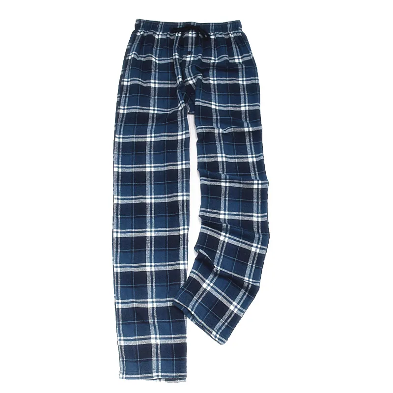 Men's Trousers Cotton Plus Size Home Pants Waist Plaid