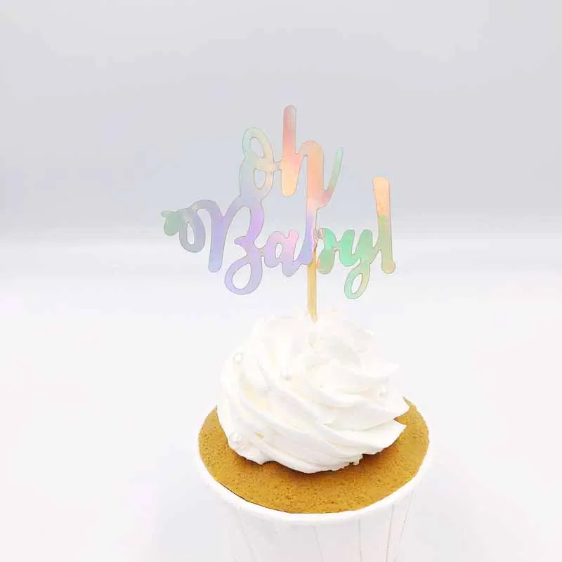 10 шт розовый синий торт Топпер Свадьба Oh Капкейк с надписью Baby украшения днем