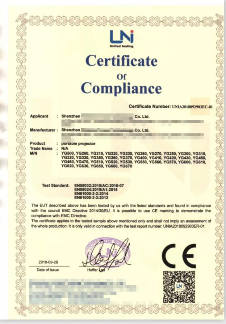 CE сертификация HD мини проектор для домашнего использования светодиодный