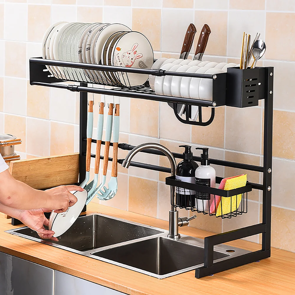 

Регулируемый/нерегулируемая над раковиной сушилка для посуды 65 см Нержавеющая сталь хранения Органайзер для хранения на кухне стеллаж для...