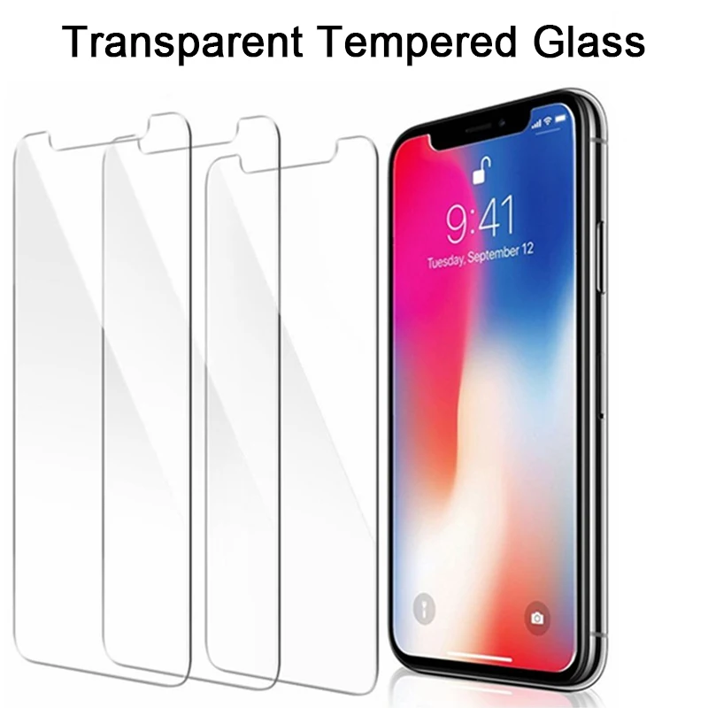 

1-2 шт. 9H HD закаленное стекло для IPhone 12 Pro Max X XR XS Max защита экрана на IPhone 11 13 7 8 Plus защитное стекло