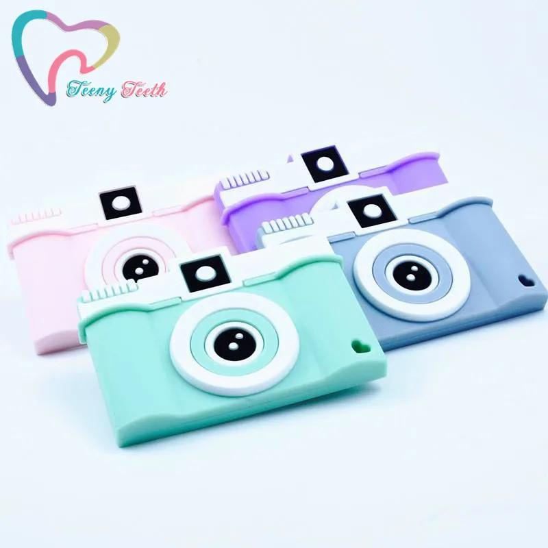 

10 PCS Soft Silicone Camera Shaped Teether Toddler Molar Teeth Pain Relief Tool Kids Teether Educational Toy Baby Shower Gift