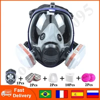 chemical mask 6800 7 in 1 gas mask dustproof respirator paint pesticide spray silicone full face filters for laboratory welding