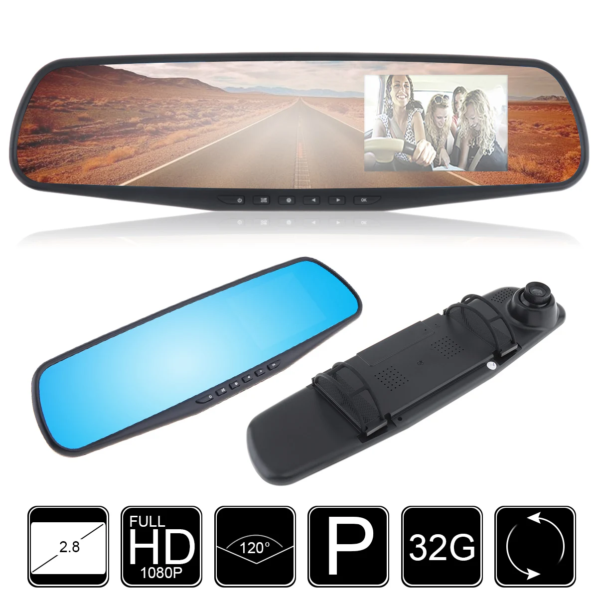 2 7 &quot1080P LCD Full HD Автомобильный видеорегистратор камера g датчик зеркало заднего