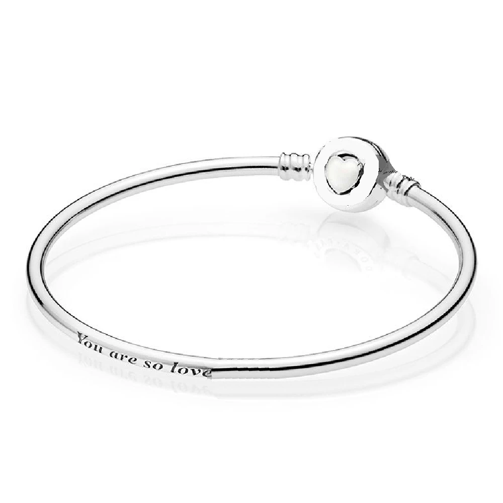 

Limited Edition Bangle Bracelet 100% Real 925 Sterling Silver Limited Edition Bangle Bracelet Fit Original Charms Diy Jewelry