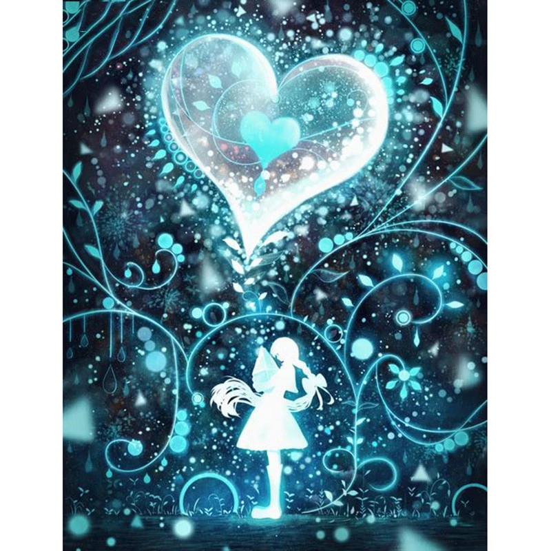 Heart-1 LaoJieYuan 5D DIY алмазная живопись для дома сердце крест комплект настенный полный БУРЕНИЕ вышивка украшение дома подарок - Цвет: Heart-1
