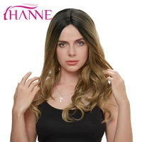 hanne lace front long wavy wigs human hair light brown synthetic wig for whiteblack womenn