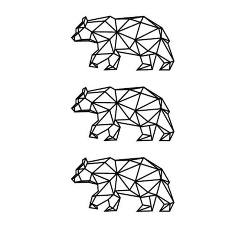 Черный медведь Временные татуировки наклейки Водонепроницаемый с