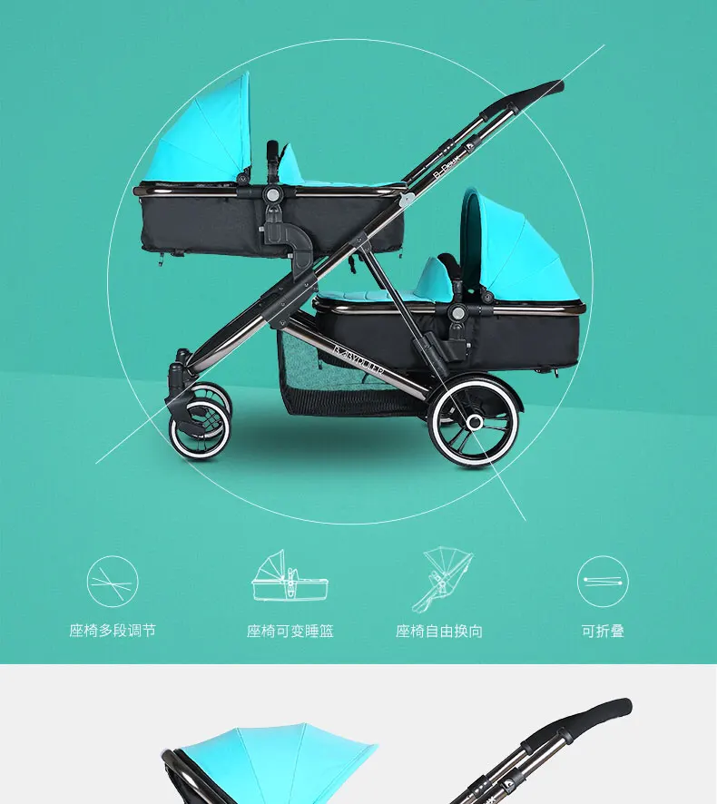 Новое поступление Babyfond Ce Mutiple коляска двойная коляска