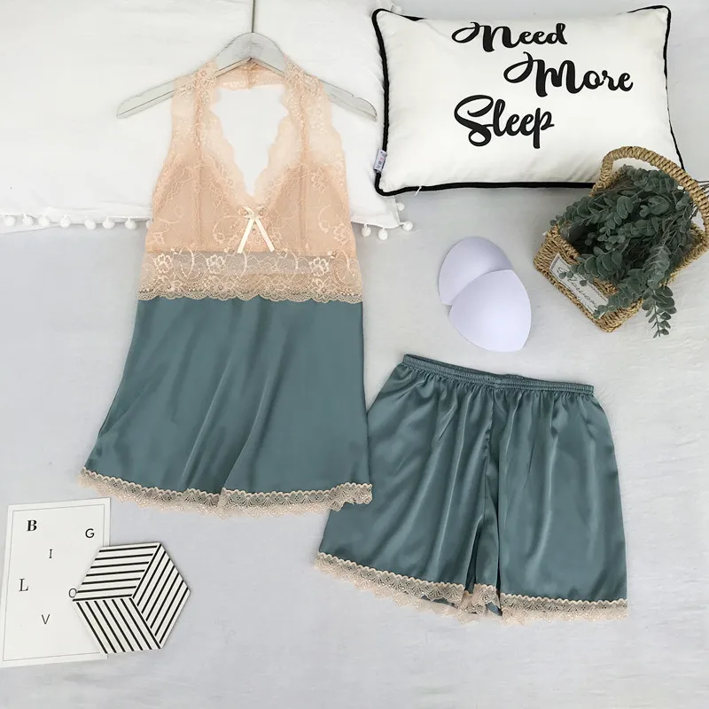 Женский Шелковый пижамный комплект Daeyard из двух предметов шелковая пижама