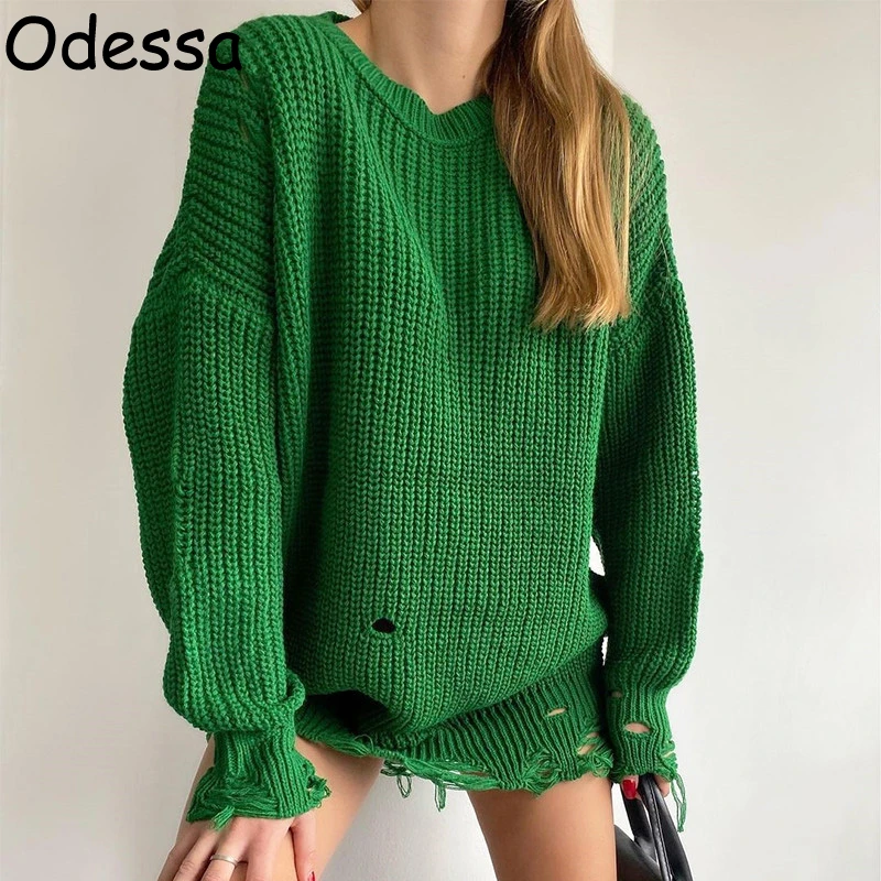 

Платье-Свитер женское трикотажное с длинным рукавом и круглым вырезом