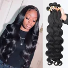 Пупряди волнистых волос 30, 32, 38, 40 дюймов, пучок 100% человеческих волос, наращивание волос без повреждений, высококачественные пупряди бразильских волос для плетения