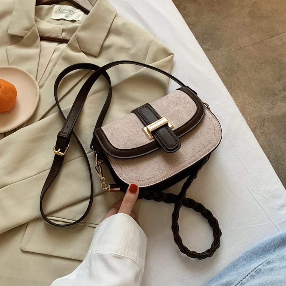 

Ladies Simple Saddle Small Flap Bag Shoulder Bags for Women 2021 PU Leather Crossbody Bags Travel Handbags Fashion Messenger Bag