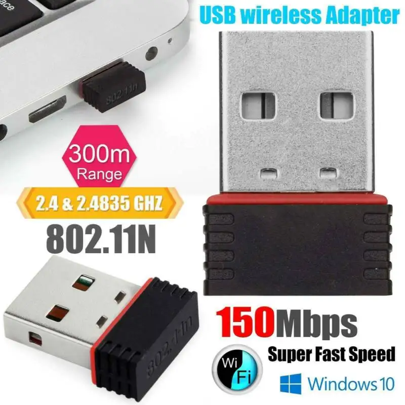 Беспроводной сетевой мини-адаптер Realtek RTL8188 USB WiFi 802.11b/G/N | Электроника