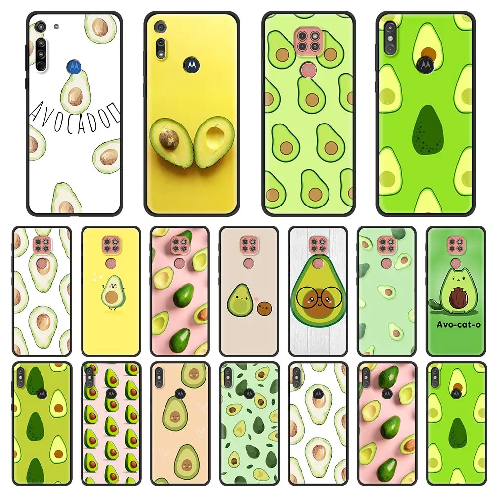 

Phone Case for Moto G8 G9 Play E7 Plus Power Lite One Fusion E6s Edge G Stylus Soft Shell Cover Coque Cute Avocado Food