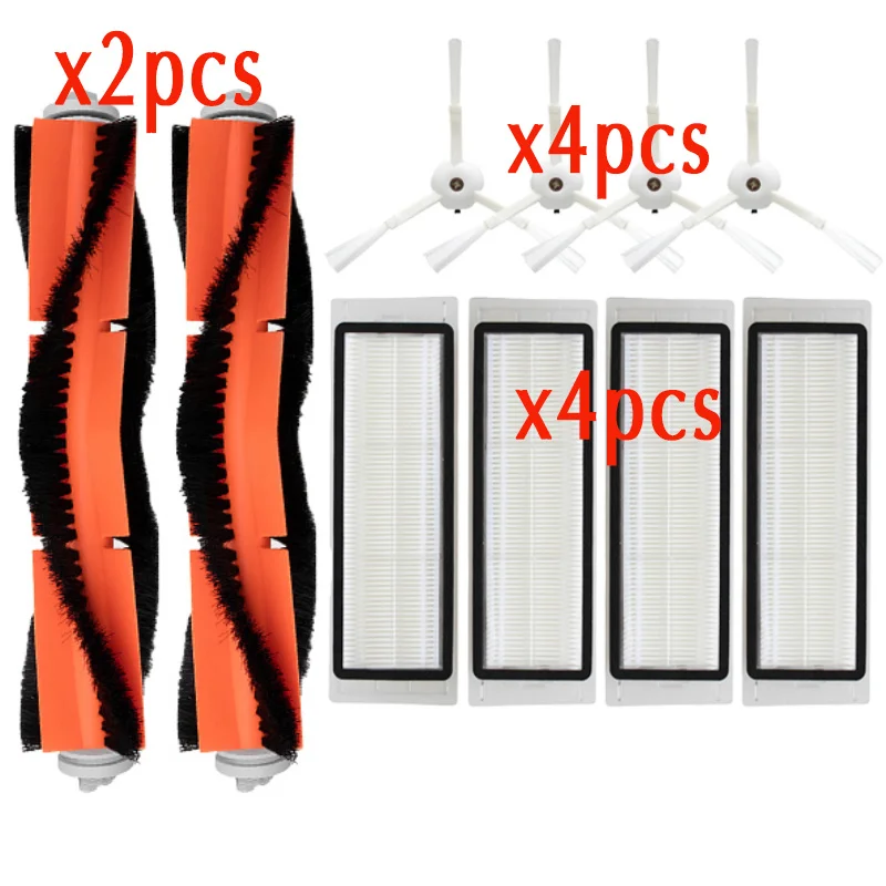 10pcs-set Разделочная ткань Hepa фильтр боковая круглая щетка подходит для Xiaomi Roborock робот S50 S51 пылесос запасные части наборы - Цвет: 10pcs-set