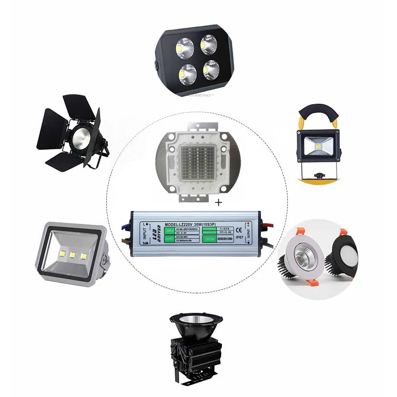 Водонепроницаемый светодиодный драйвер постоянного тока высокой мощности IP67 30